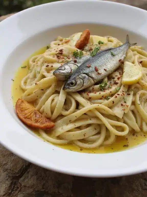 briny aromatic silky budget friendly mediterranean sardine pasta
