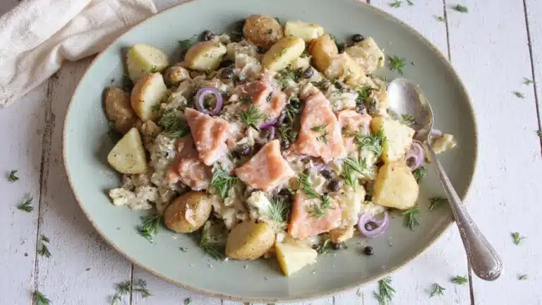 delectable smoked trout potato salad