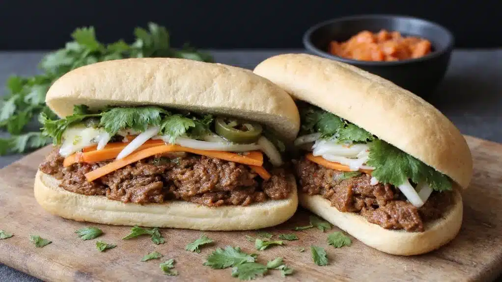 delicious vietnamese inspired pulled pork sandwiches