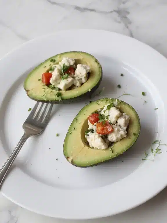 gently fold crab avocado salad