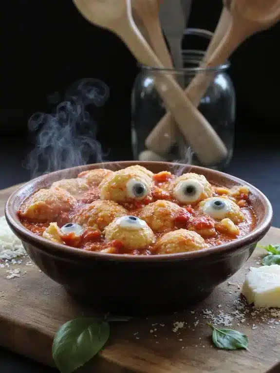 mastering cheese handling for spooky eyeball pasta