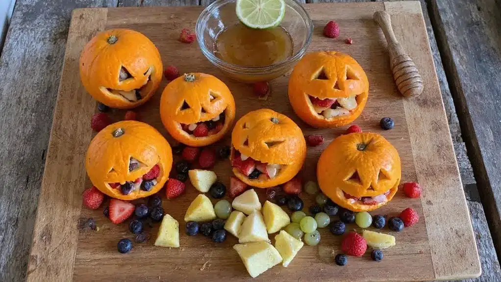 spooky festive fruit filled pumpkin inspired