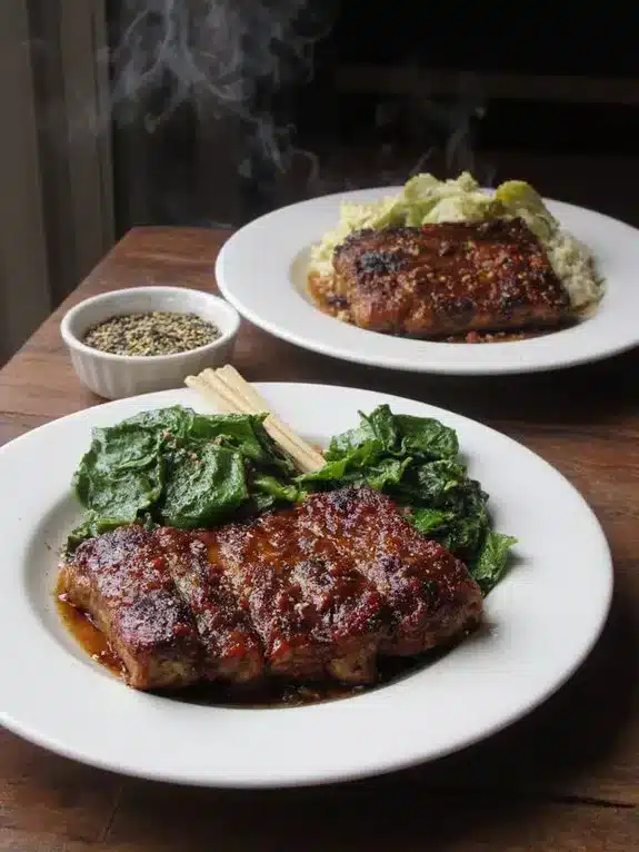 Korean Galbi With Sesame Spinach Recipe
