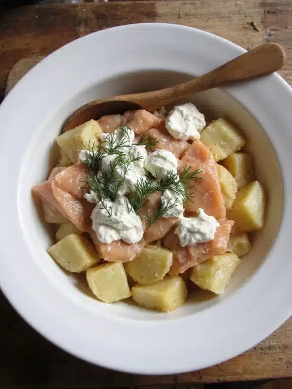 tender potatoes punchy horseradish gentle folding