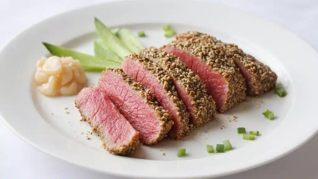 tuna seared wasabi crust