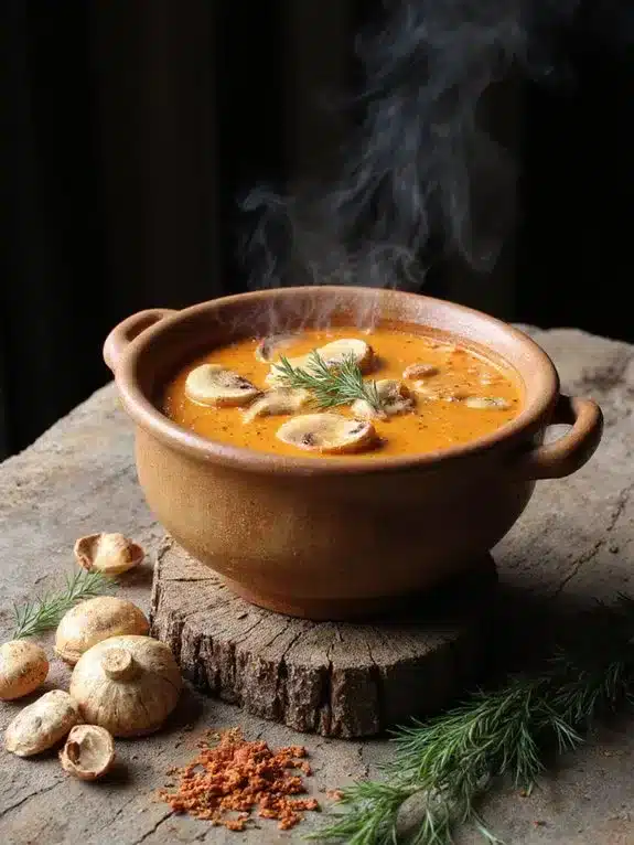 warm comforting flavorful hungarian mushroom soup