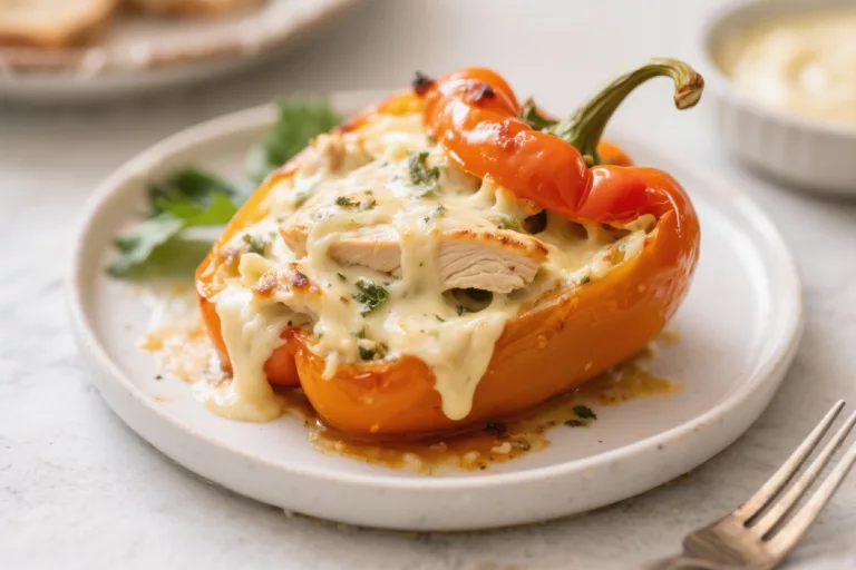 Keto Chicken Alfredo Stuffed Peppers – Creamy, Satisfying, and Low-Carb