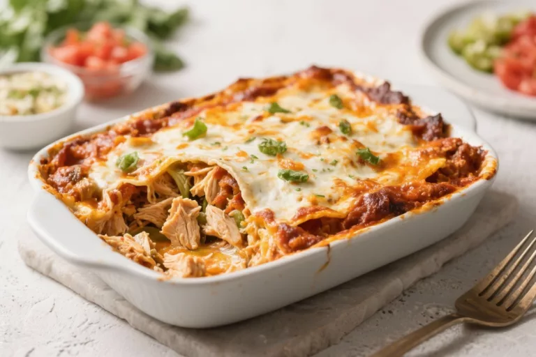 Keto Chicken Enchilada Casserole – A Cozy, Low-Carb Comfort Dinner