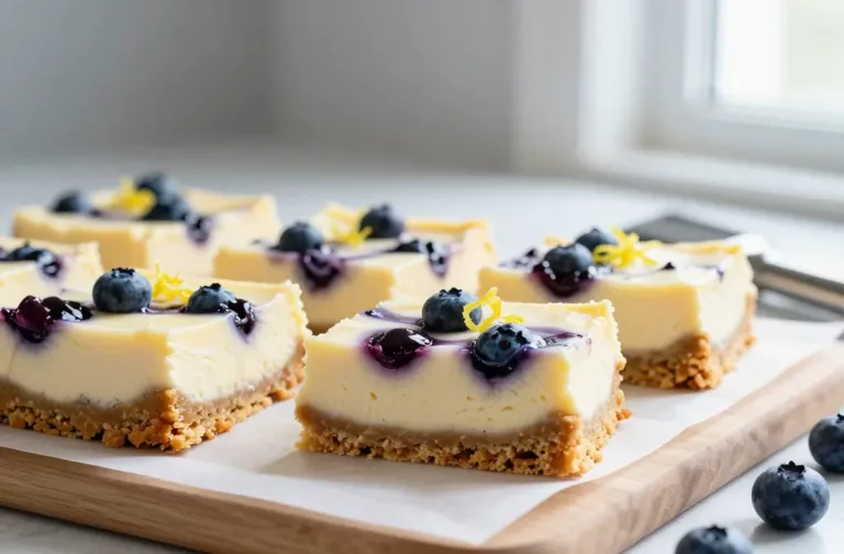 Irresistibly Zingy Lemon Blueberry Cheesecake Bars