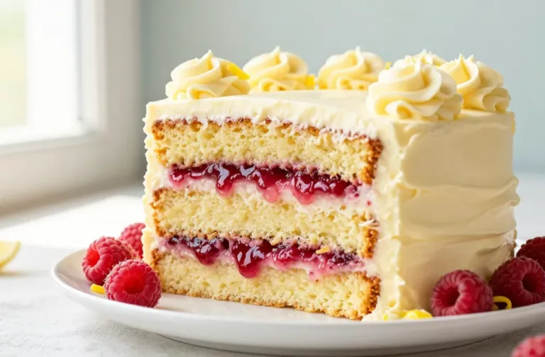 Lemon Raspberry Layer Cake That Tastes Like Sunshine