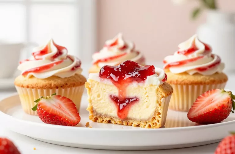 Strawberry Cheesecake Swirl Cupcakes Made Easy