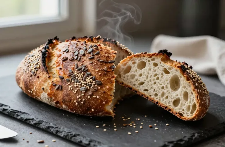 Hearth-Baked Seeded Boule That Cracks and Crunches