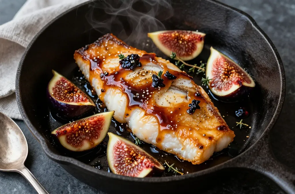 Balsamic Fig Halibut Skillet in 30 Minutes Flat