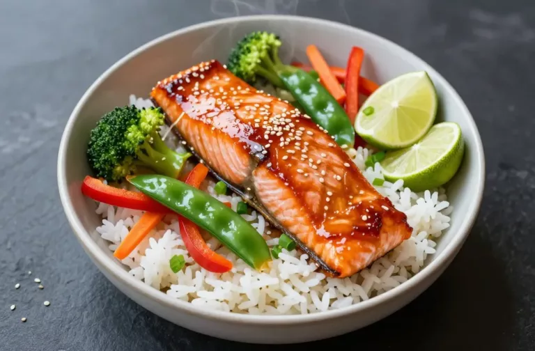 Sweet Chili Salmon Veg Rice Bowl Weeknight Game Changer
