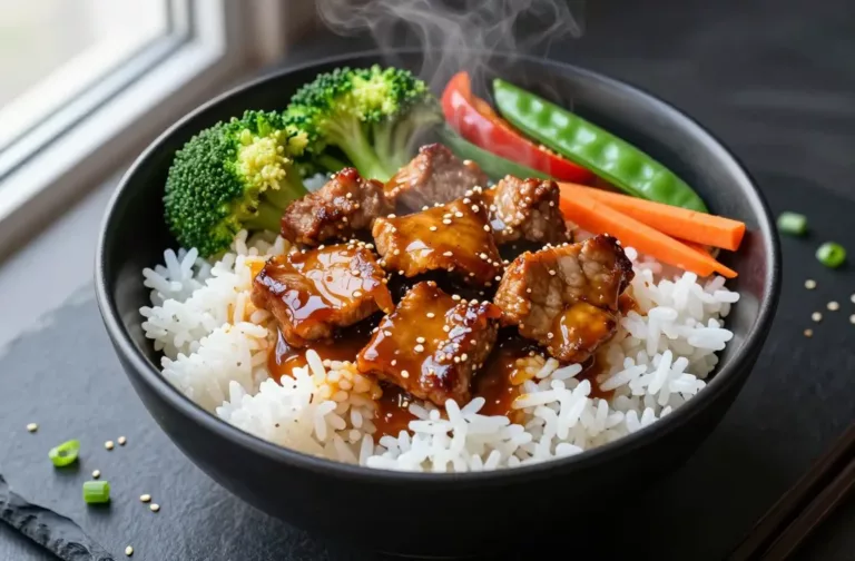 Honey Garlic Pork Veg Rice Bowl That Slaps Tonight