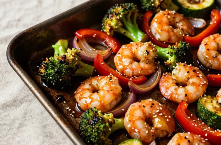 Weeknight Hero Honey Soy Shrimp Veg Bake Under 30 Minutes