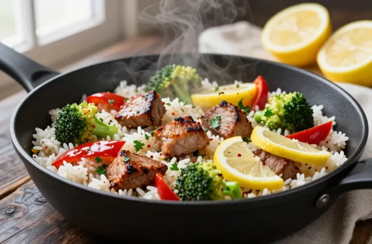 Lemon Garlic Pork Veg Rice That Beats Takeout Fast