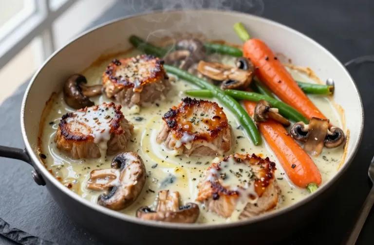 Creamy Mushroom Pork Veg Bake Weeknight Winner