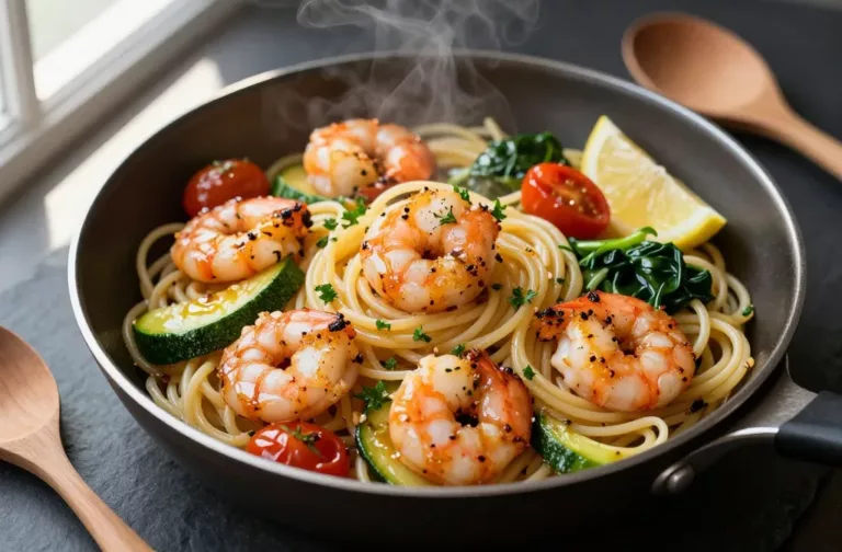 Garlic Butter Shrimp Veg Pasta Done in 30 Minutes
