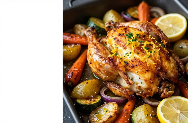 Crispy Juicy Lemon Garlic Chicken Veg Bake Tonight