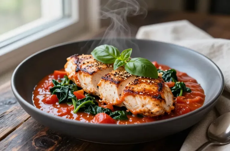 Creamy Tomato Chicken and Spinach in 30 Minutes Flat