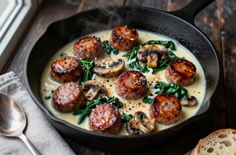 Creamy Garlic Sausage Skillet in 25 Minutes Flat