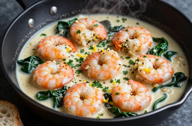 Creamy Garlic Shrimp and Spinach in 20 Minutes Flat