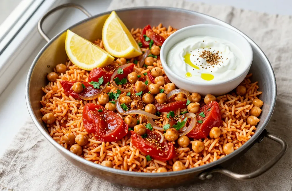 Lebanese Chickpea and Tomato Rice Weeknight Hero