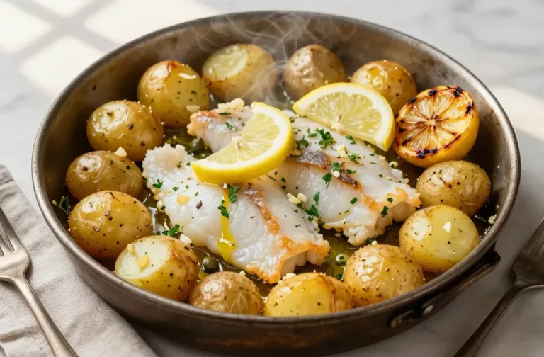 Mediterranean Lemon Herb Fish and Potatoes One-Pan Magic