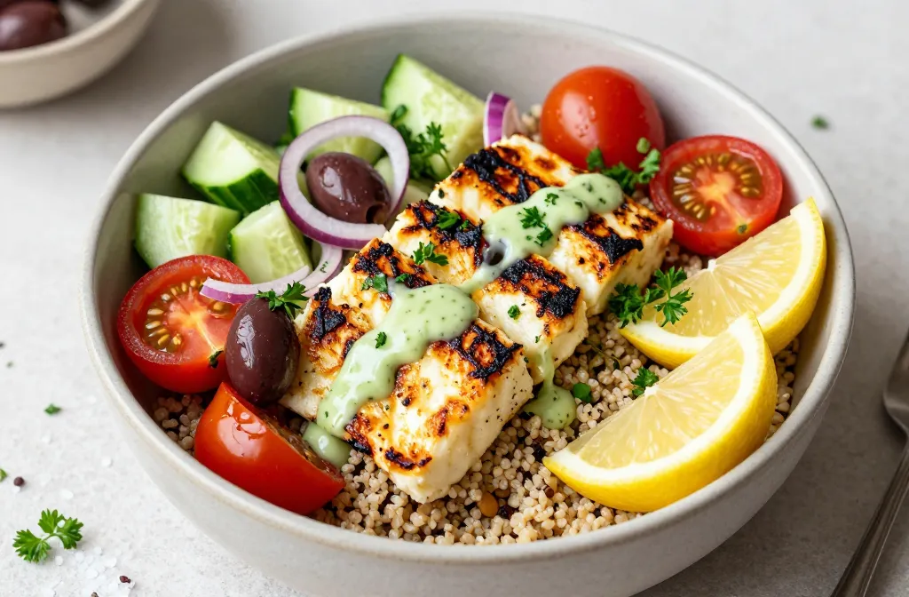 Mediterranean Grilled Halloumi Grain Bowls You’Ll Crave