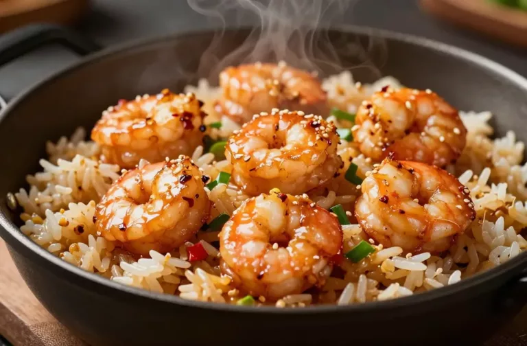 Honey Garlic Shrimp Rice in 20 Minutes Flat