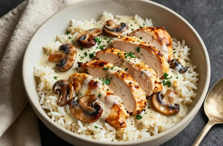 Creamy Mushroom Chicken Bowl That Tastes Like a Hug