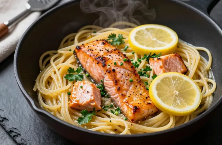 Garlic Butter Salmon Pasta in 30 Minutes Flat
