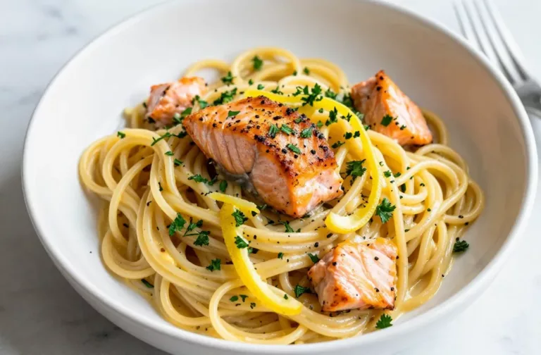 Lemon Herb Salmon Pasta in 30 Minutes or Less