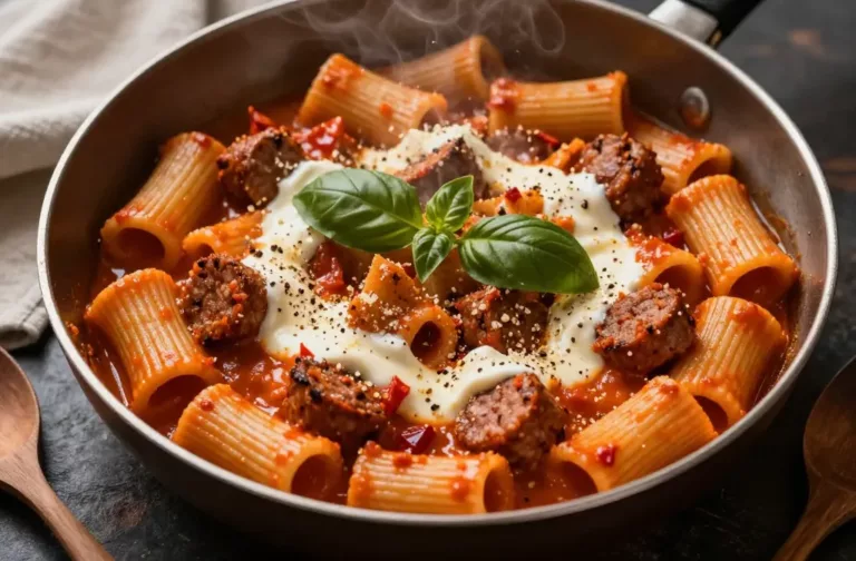 Creamy Tomato Sausage Pasta in One Pan Tonight