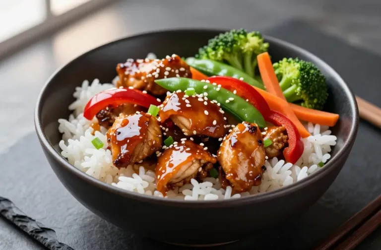 Honey Garlic Chicken Veg Bowl That Tastes Like Takeout