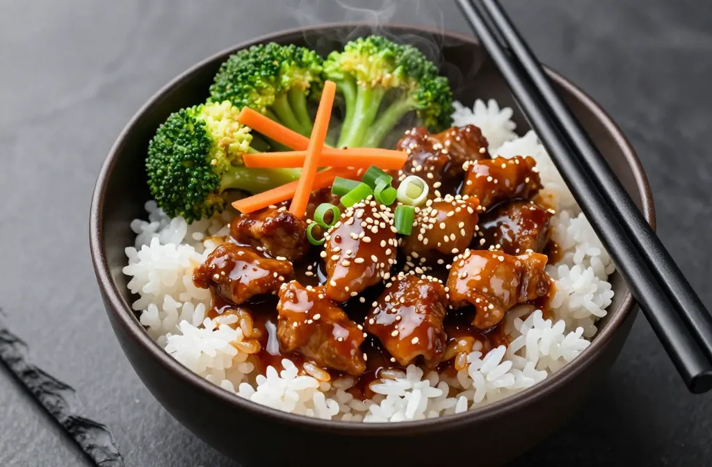 Sticky Teriyaki Pork Rice Bowl in 30 Minutes Flat